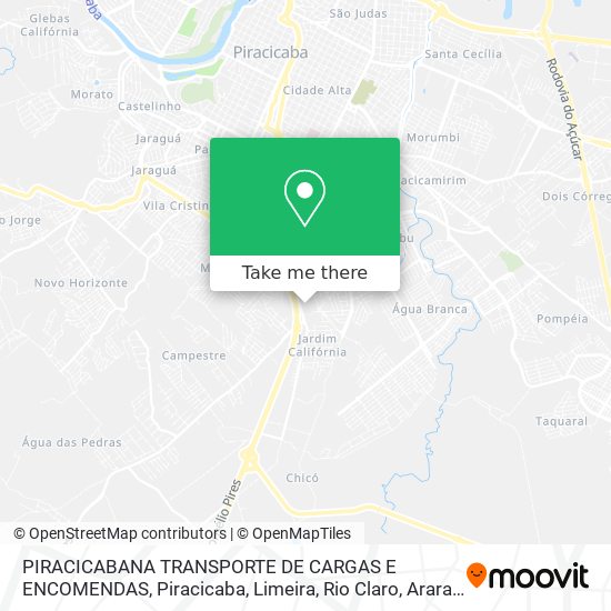 PIRACICABANA TRANSPORTE DE CARGAS E ENCOMENDAS map