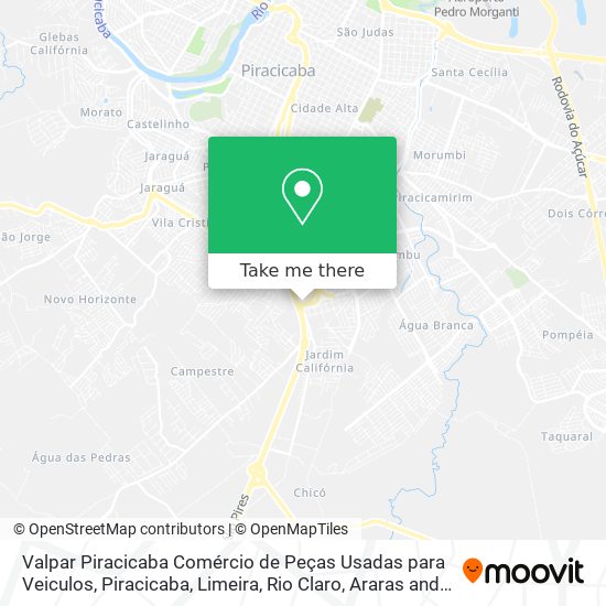 Valpar Piracicaba Comércio de Peças Usadas para Veiculos map