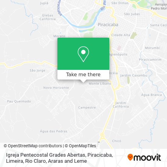 Mapa Igreja Pentecostal Grades Abertas