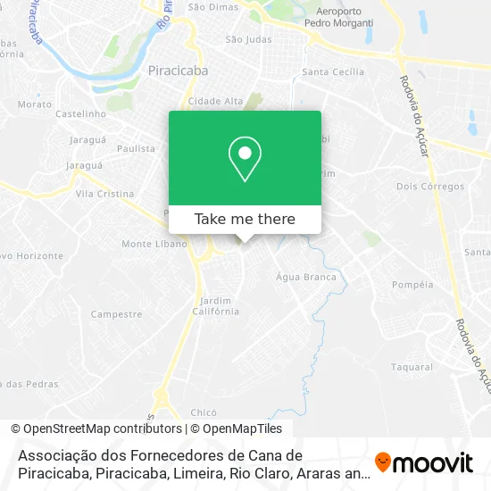Associação dos Fornecedores de Cana de Piracicaba map