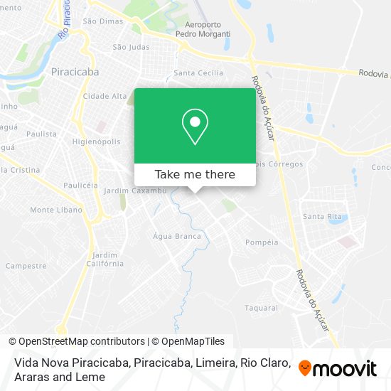 Vida Nova Piracicaba map