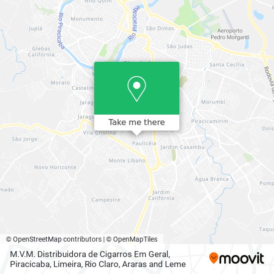 M.V.M. Distribuidora de Cigarros Em Geral map