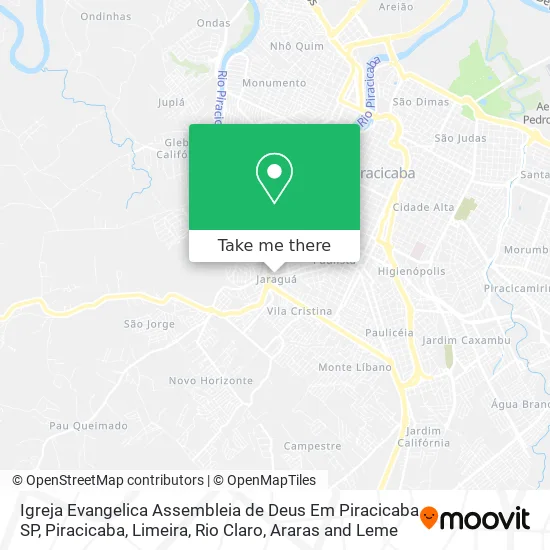 Igreja Evangelica Assembleia de Deus Em Piracicaba SP map