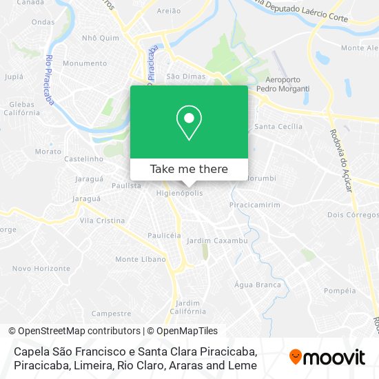 Capela São Francisco e Santa Clara Piracicaba map