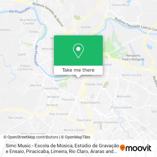 Mapa Simc Music - Escola de Música, Estúdio de Gravação e Ensaio