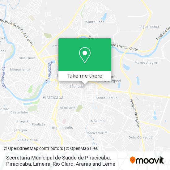 Mapa Secretaria Municipal de Saúde de Piracicaba