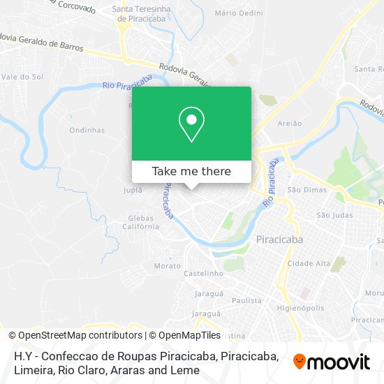 Mapa H.Y - Confeccao de Roupas Piracicaba