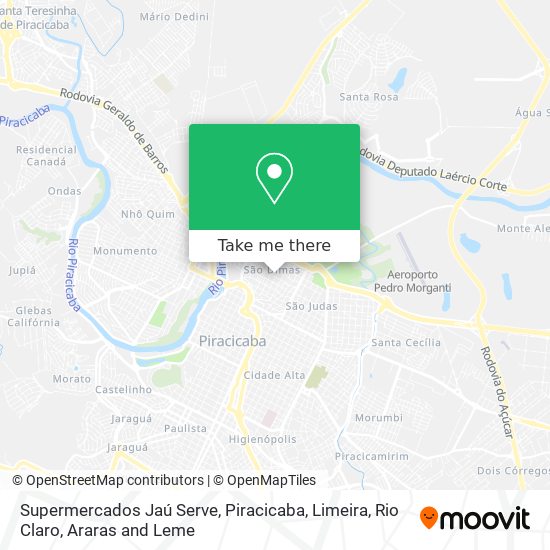 Mapa Supermercados Jaú Serve