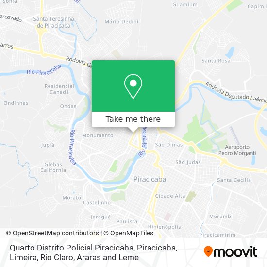 Quarto Distrito Policial Piracicaba map