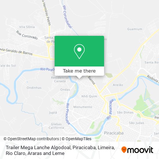 Trailer Mega Lanche Algodoal map