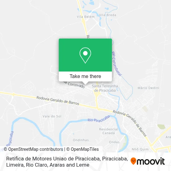 Retifica de Motores Uniao de Piracicaba map