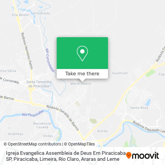 Igreja Evangelica Assembleia de Deus Em Piracicaba SP map