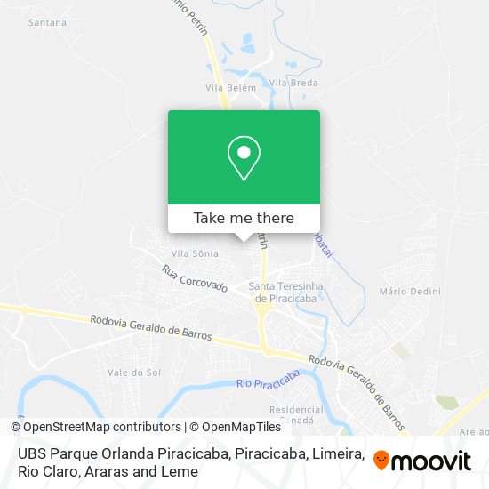 UBS Parque Orlanda Piracicaba map
