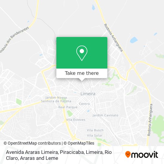 Mapa Avenida Araras Limeira