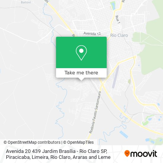 Avenida 20 439 Jardim Brasília - Rio Claro SP map