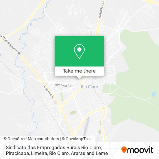 Sindicato dos Empregados Rurais Rio Claro map