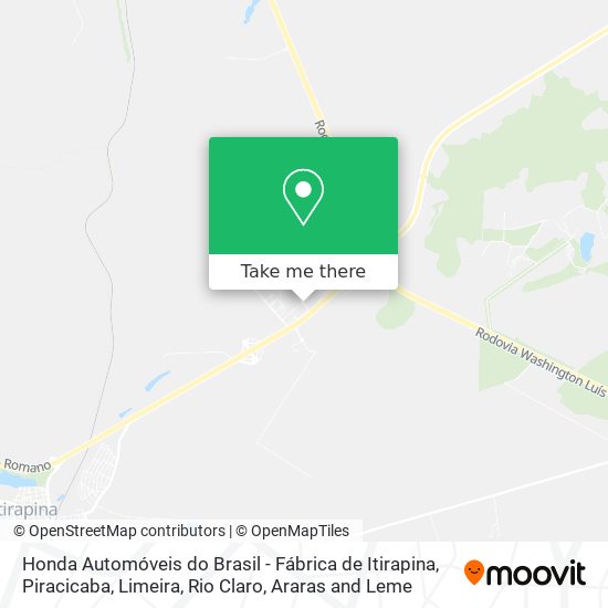 Honda Automóveis do Brasil - Fábrica de Itirapina map