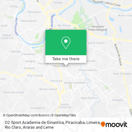 Mapa O2 Sport Academia de Ginastica