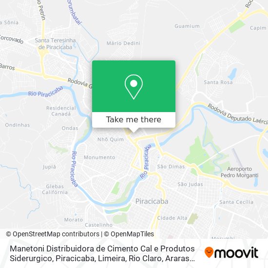 Manetoni Distribuidora de Cimento Cal e Produtos Siderurgico map