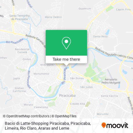 Mapa Bacio di Latte-Shopping Piracicaba