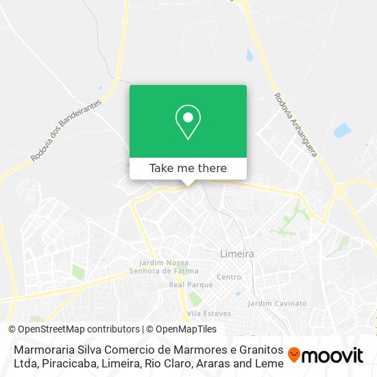 Mapa Marmoraria Silva Comercio de Marmores e Granitos Ltda