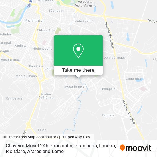 Mapa Chaveiro Movel 24h Piracicaba