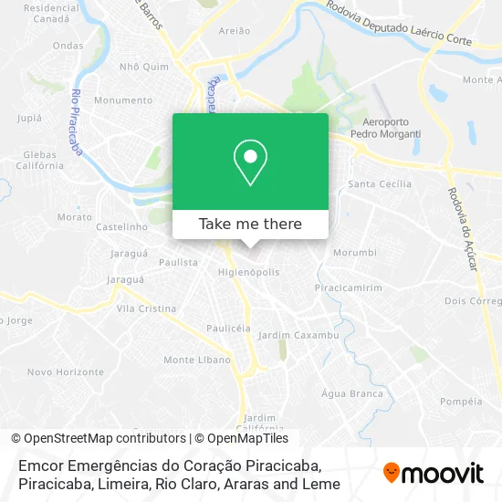 Emcor Emergências do Coração Piracicaba map