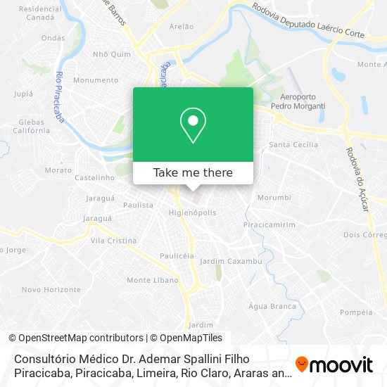 Mapa Consultório Médico Dr. Ademar Spallini Filho Piracicaba