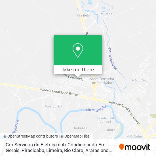 Crp Servicos de Eletrica e Ar Condicionado Em Gerais map
