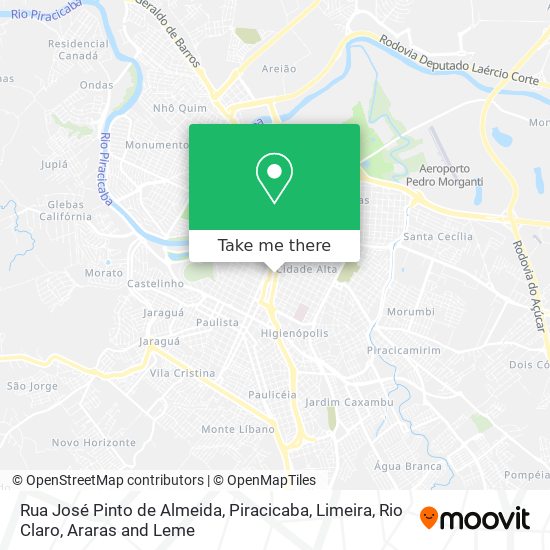 Mapa Rua José Pinto de Almeida