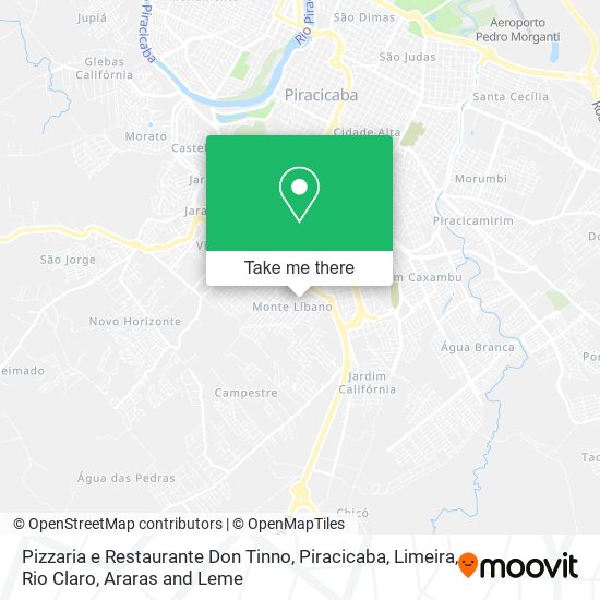 Mapa Pizzaria e Restaurante Don Tinno