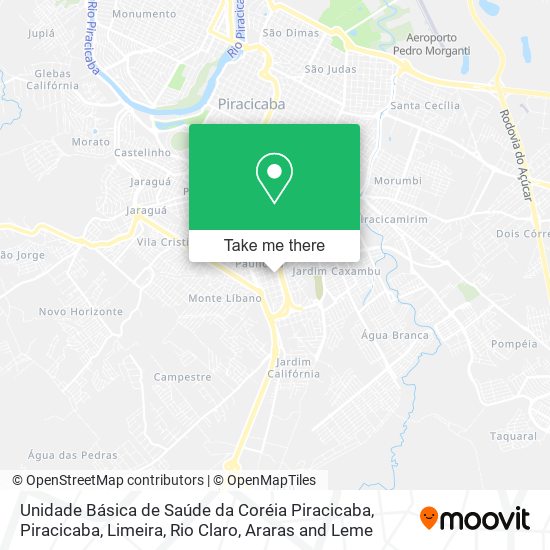 Unidade Básica de Saúde da Coréia Piracicaba map