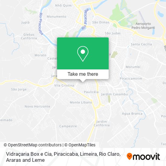 Vidraçaria Box e Cia map