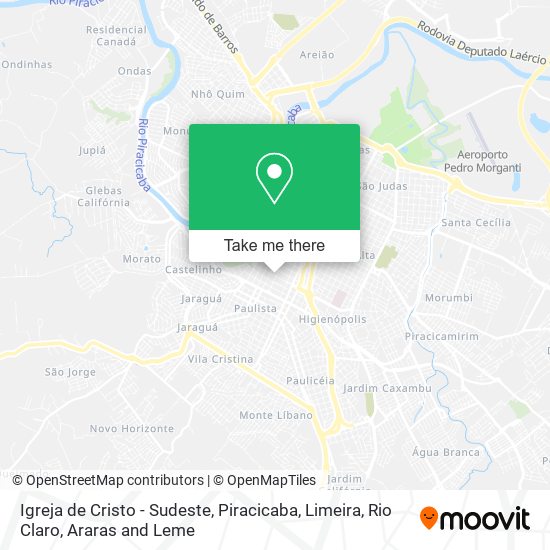 Mapa Igreja de Cristo - Sudeste