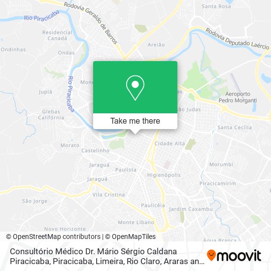 Mapa Consultório Médico Dr. Mário Sérgio Caldana Piracicaba