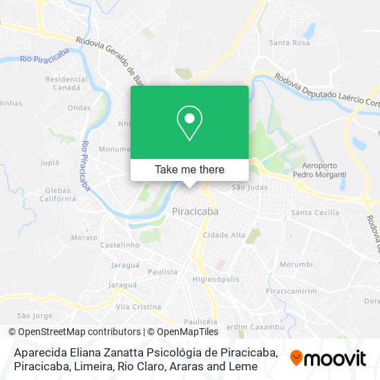 Aparecida Eliana Zanatta Psicológia de Piracicaba map