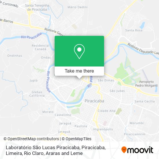 Laboratório São Lucas Piracicaba map