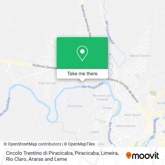 Mapa Circolo Trentino di Piracicaba