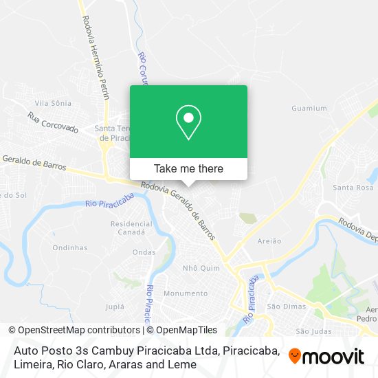 Mapa Auto Posto 3s Cambuy Piracicaba Ltda