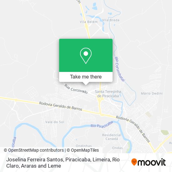 Joselina Ferreira Santos map