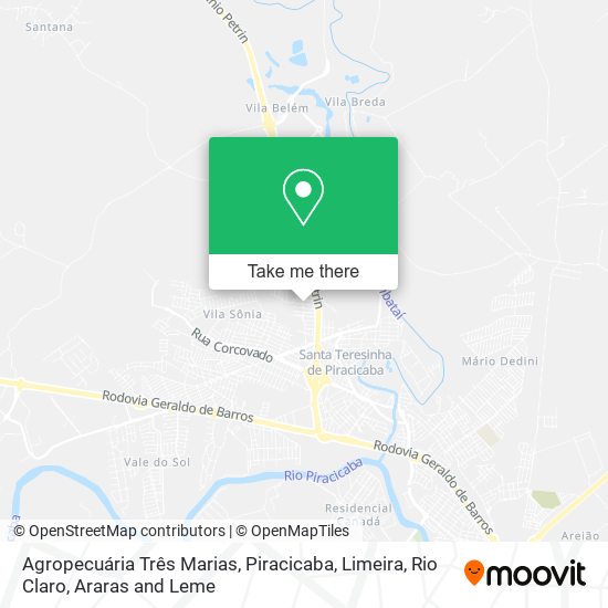 Mapa Agropecuária Três Marias