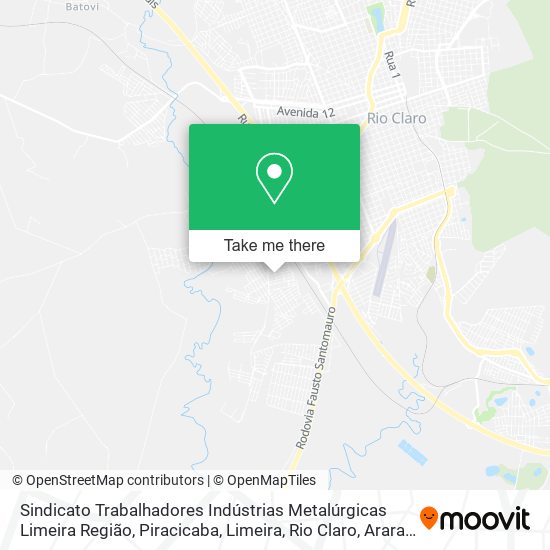 Sindicato Trabalhadores Indústrias Metalúrgicas Limeira Região map