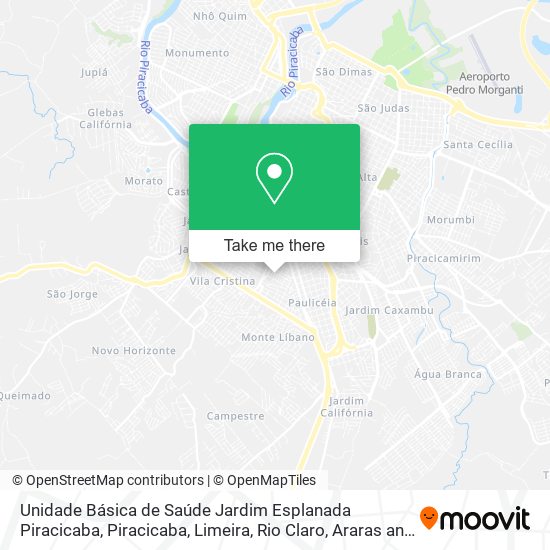 Mapa Unidade Básica de Saúde Jardim Esplanada Piracicaba