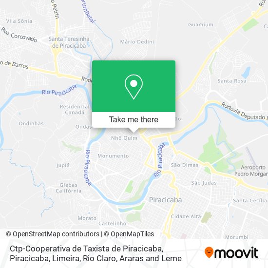 Mapa Ctp-Cooperativa de Taxista de Piracicaba