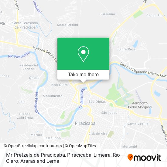 Mapa Mr Pretzels de Piracicaba