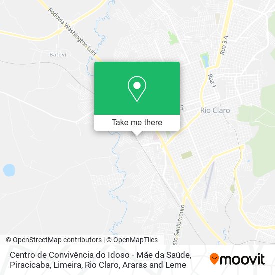 Mapa Centro de Convivência do Idoso - Mãe da Saúde