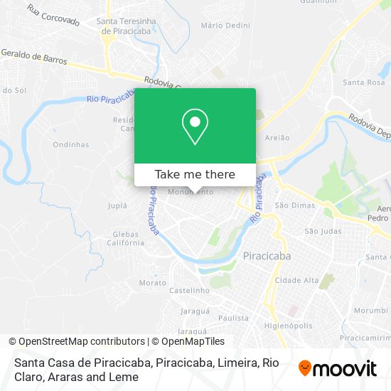 Mapa Santa Casa de Piracicaba