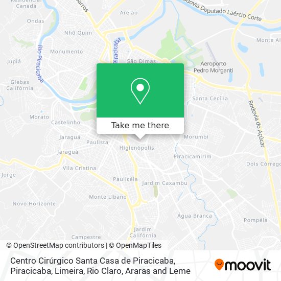 Centro Cirúrgico Santa Casa de Piracicaba map