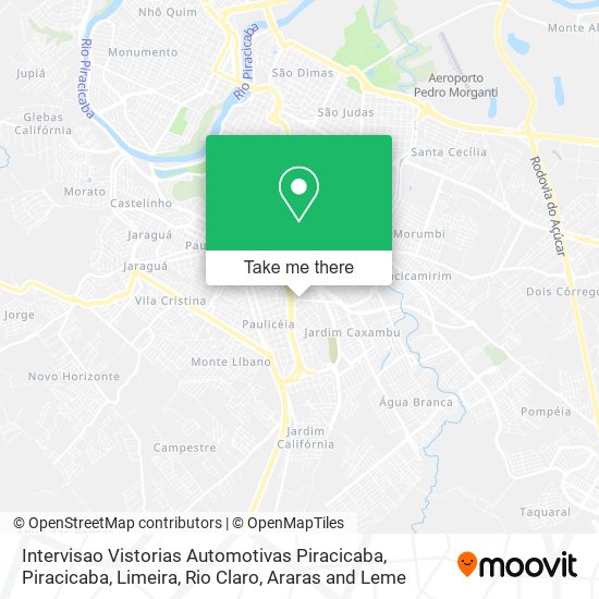 Mapa Intervisao Vistorias Automotivas Piracicaba