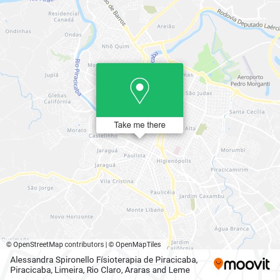 Mapa Alessandra Spironello Físioterapia de Piracicaba